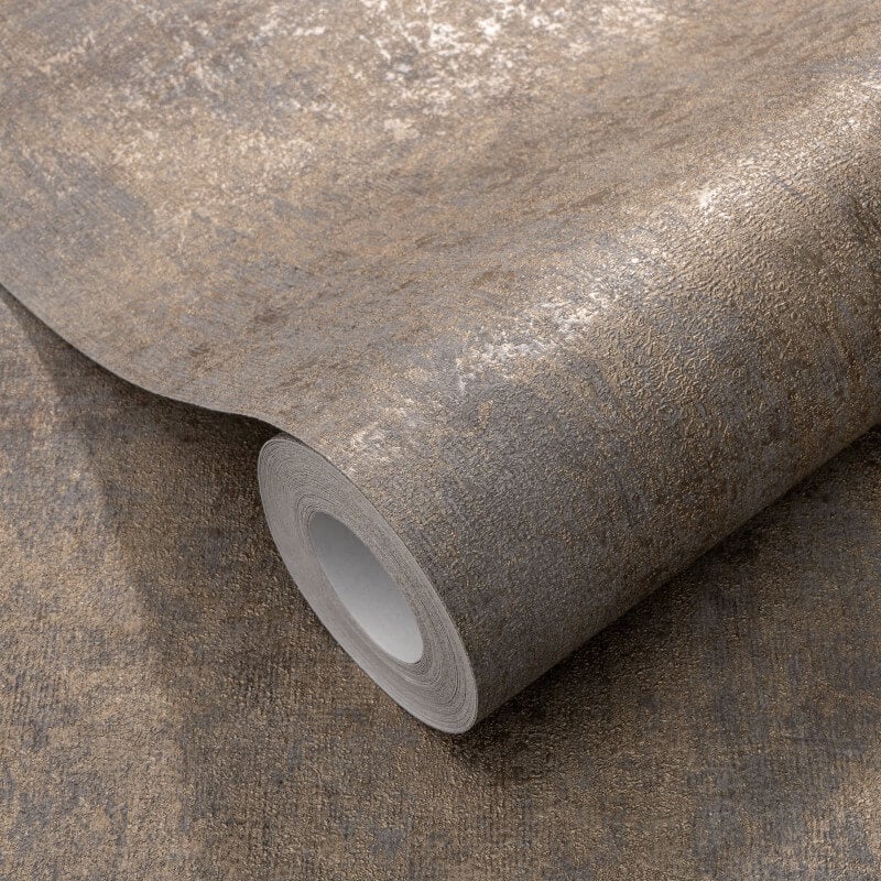 Concrete Texture Metallic Wallpaper - Taupe/Grey - Elle Decoration - 10438 - 38 - Premier Wallcovering