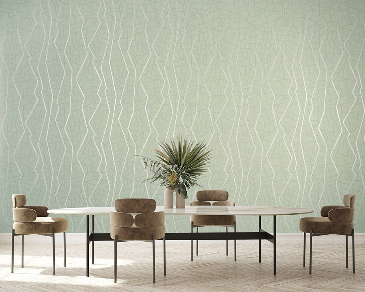 Connection Slow Living Wallpaper - Wasabi Green - Hohenberger - 64637 - Premier Wallcovering
