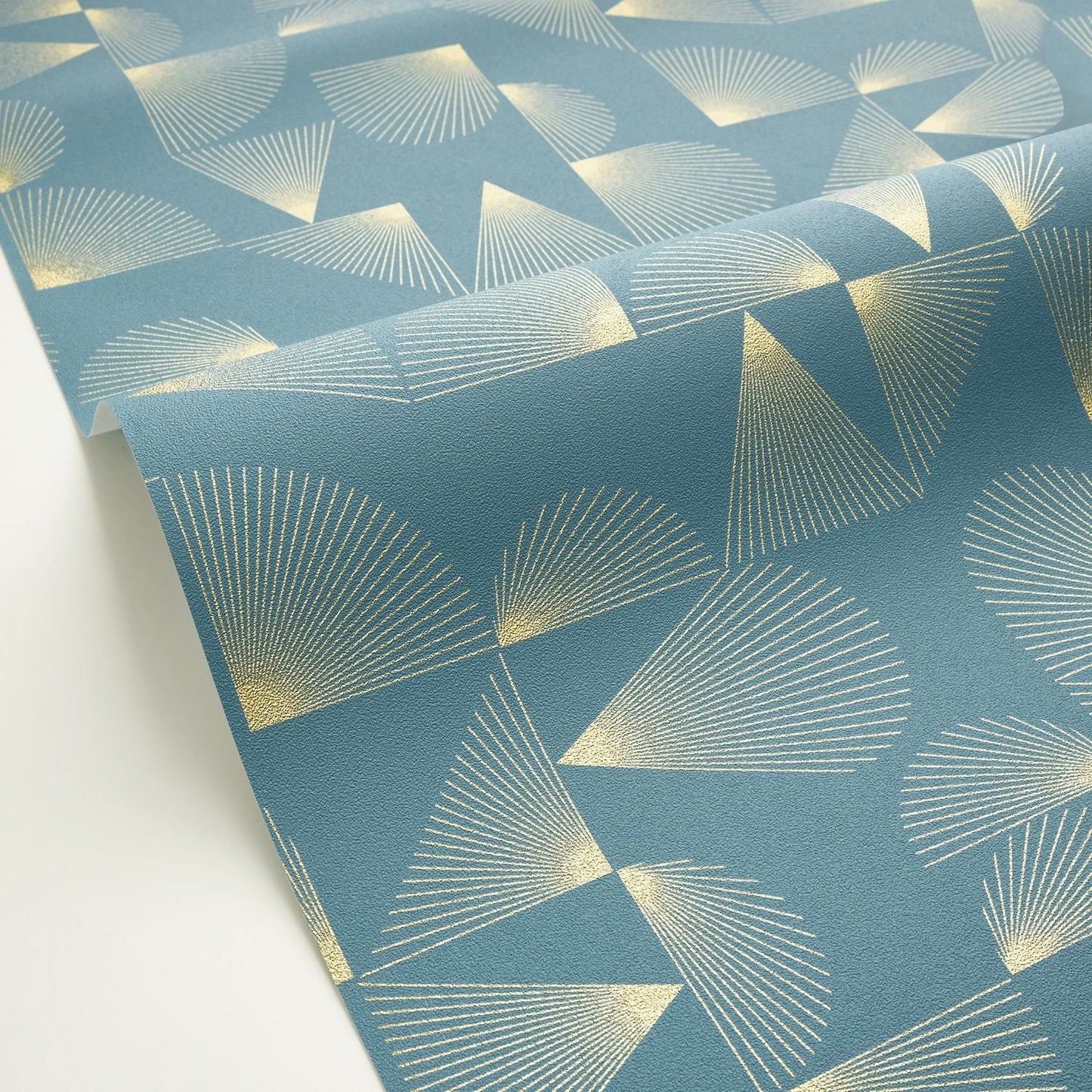 Contour Wallpaper - Bleu Petrole - Caselio - 105036221 - Premier Wallcovering