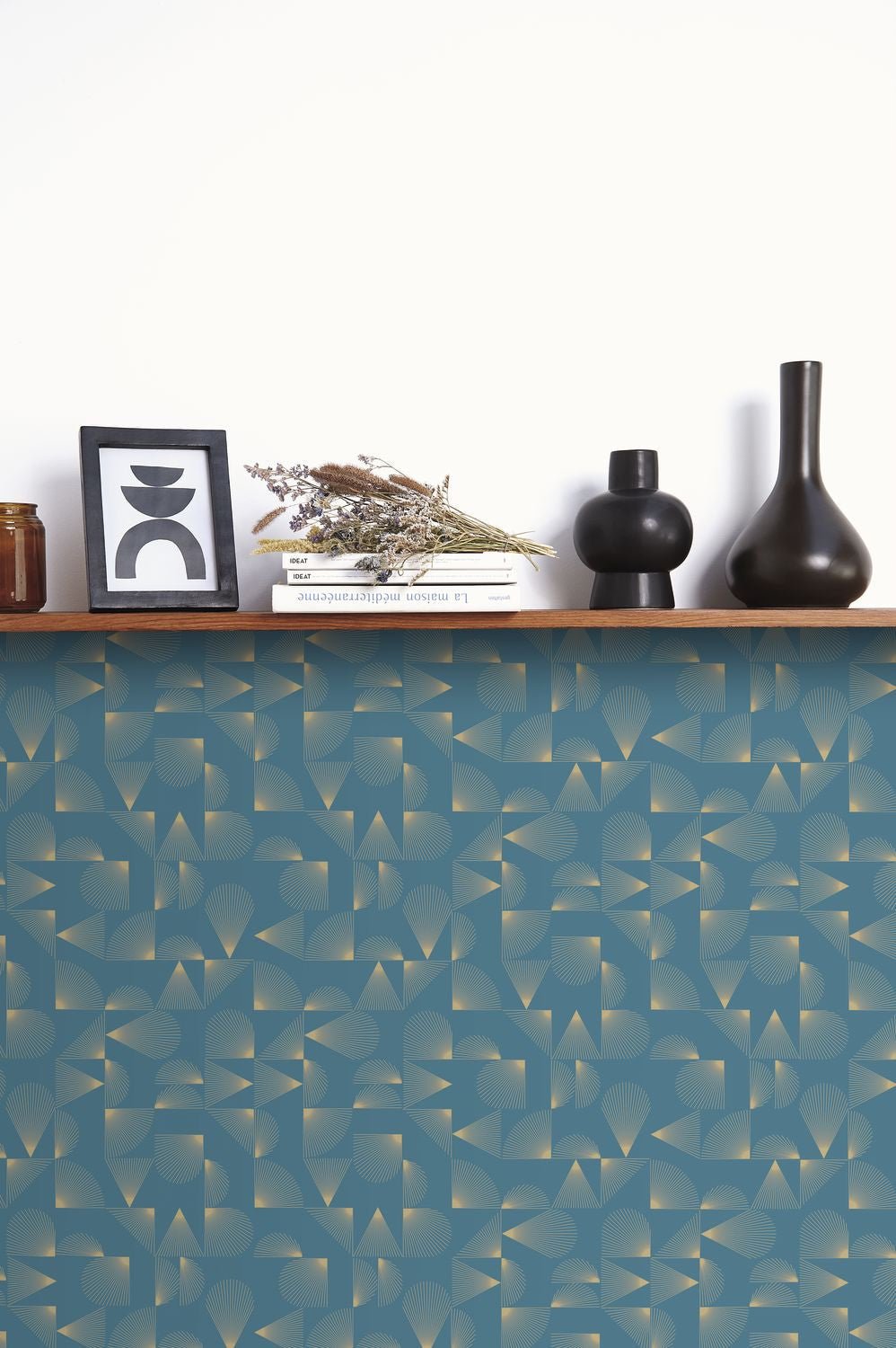 Contour Wallpaper - Bleu Petrole - Caselio - 105036221 - Premier Wallcovering
