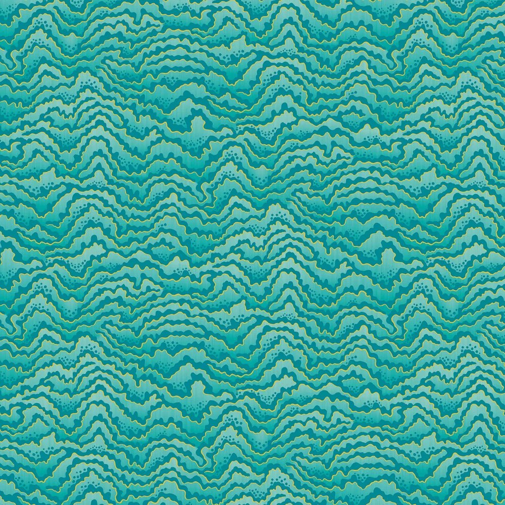 Contour Wallpaper - Turquoise & Lemon - Ohpopsi - IKA50119W - Premier Wallcovering