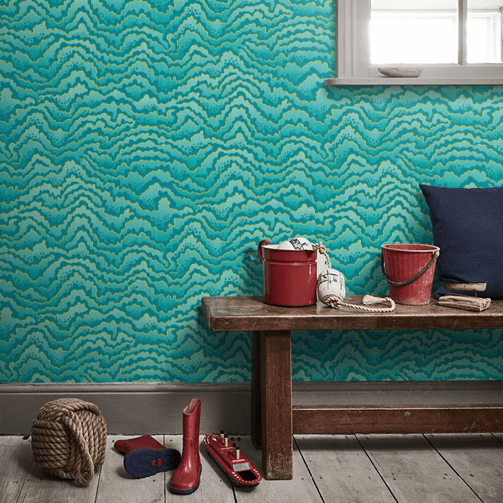 Contour Wallpaper - Turquoise & Lemon - Ohpopsi - IKA50119W - Premier Wallcovering