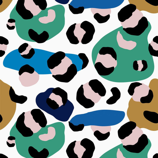 Cool Like You Wallpaper - Cobalt Blue, Mustard & Jungle Green - Lust Home - LH900182 - Premier Wallcovering