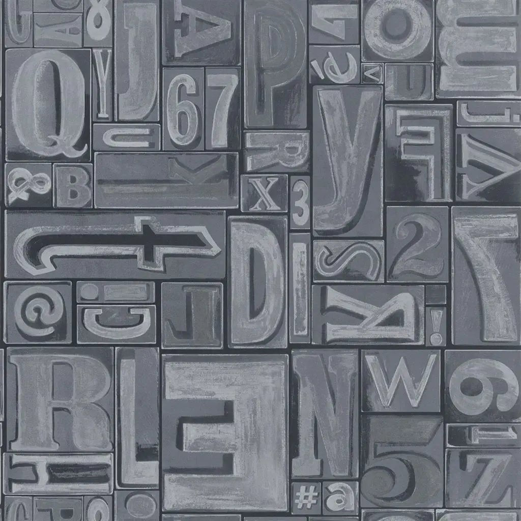 Copeley Letterpress Wallpaper - Zinc - Ralph Lauren - PRL5007/04 - Premier Wallcovering