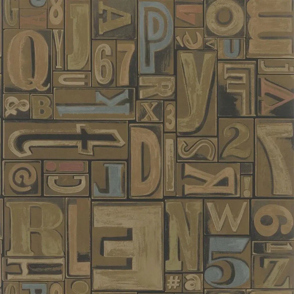 Copeley Letterpress Wallpaper - Fruitwood - Ralph Lauren - PRL5007/01 - Premier Wallcovering