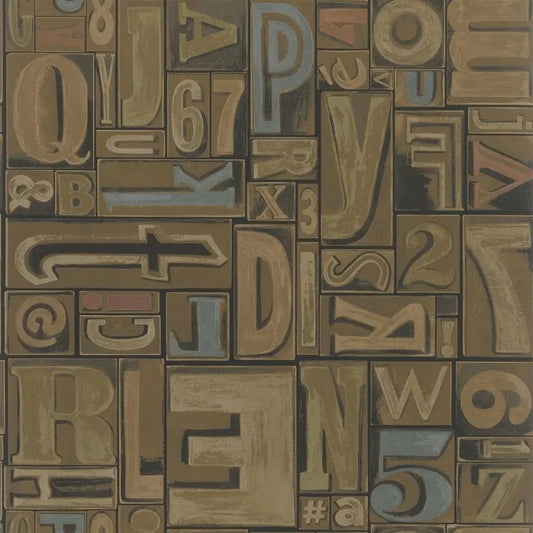 Copeley Letterpress Wallpaper - Fruitwood - Ralph Lauren - PRL5007/01 - Premier Wallcovering