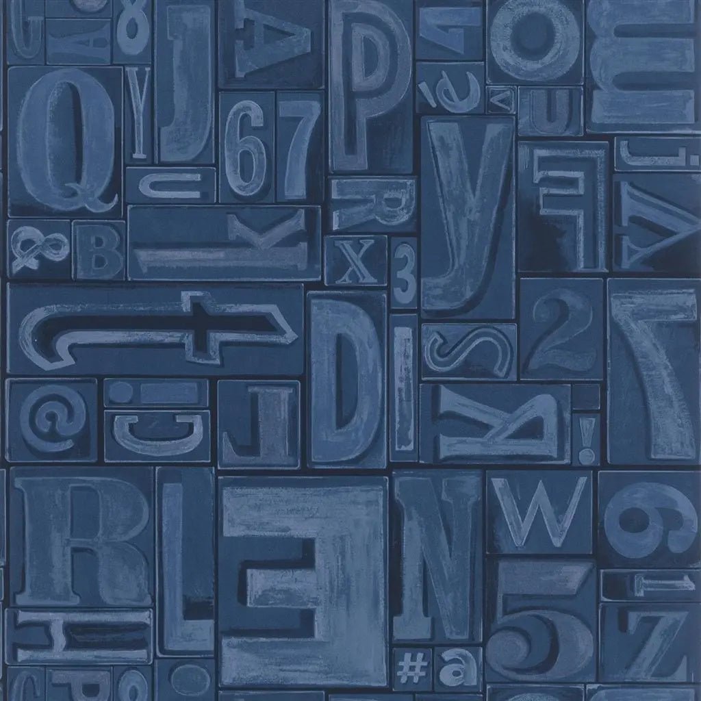 Copeley Letterpress Wallpaper - Ink - Ralph Lauren - PRL5007/03 - Premier Wallcovering
