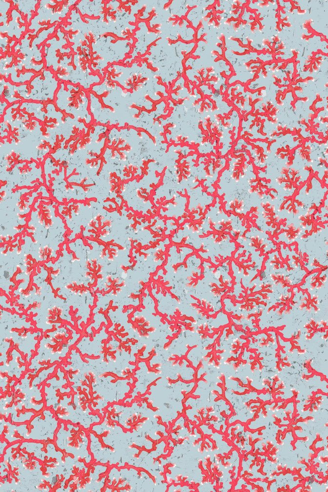 Coral Cork Wallpaper - Pale Blue - Timorous Beasties - SSC/PRC/CK62021/01 - Premier Wallcovering