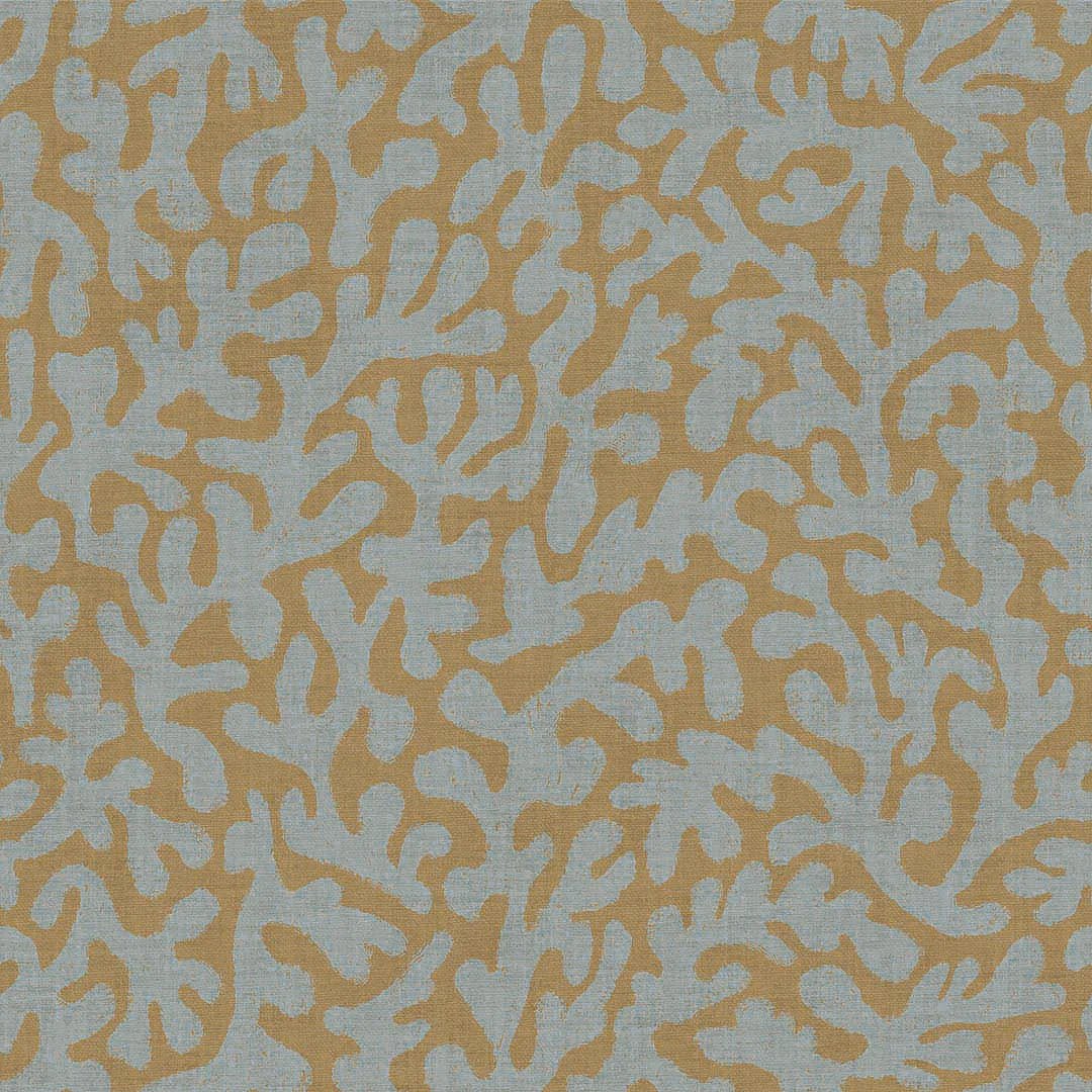 Coral Cove Wallpaper - Cornflower Blue and Rich Ochre - LAN100284 - Lucie Annabel - Premier Wallcovering