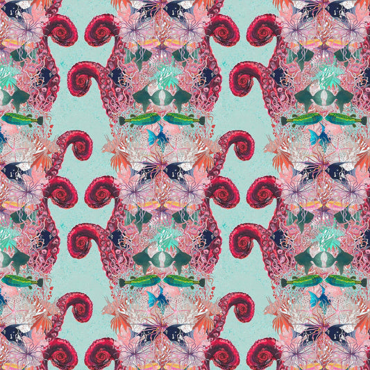 Coral Reef Wallpaper - Aqua - Fraiche - WP15000 - Premier Wallcovering