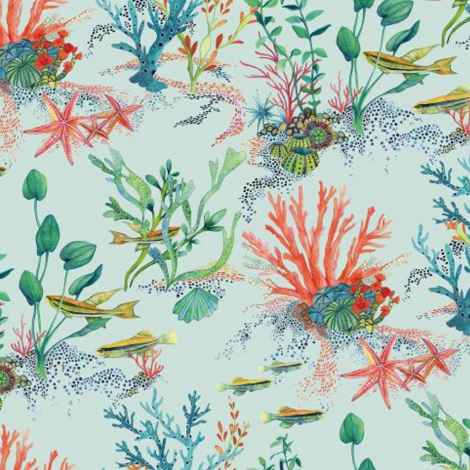 Coralline Wallpaper - Aqua - Osborne & Little - W7682-02 - Premier Wallcovering