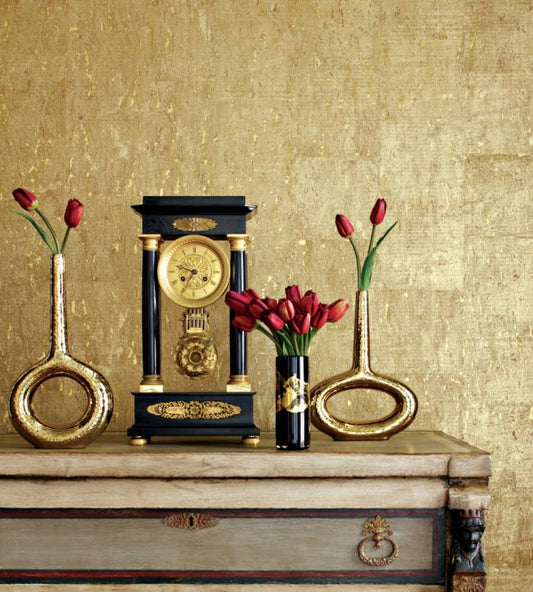 Cork Wallpaper - Metallic Gold - Thibaut - T7046 - Premier Wallcovering