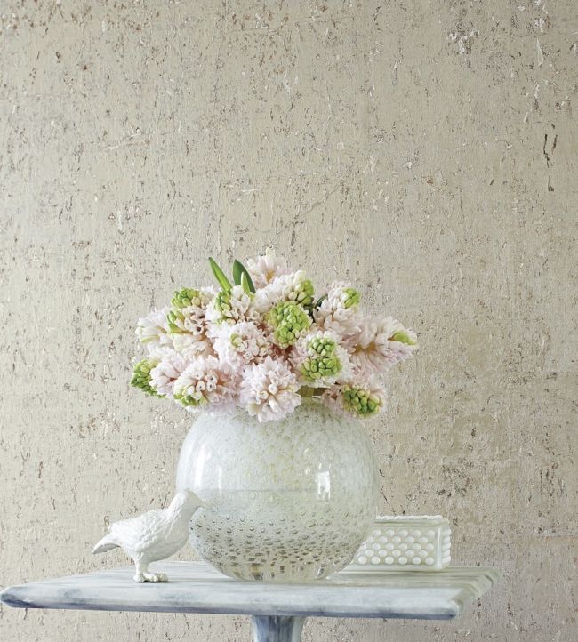 Cork Wallpaper - Metallic Pewter - Thibaut - T83009 - Premier Wallcovering