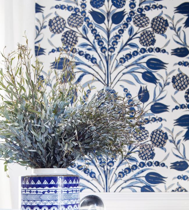 Corneila Wallpaper - Red & Teal - Thibaut - T72601 - Premier Wallcovering