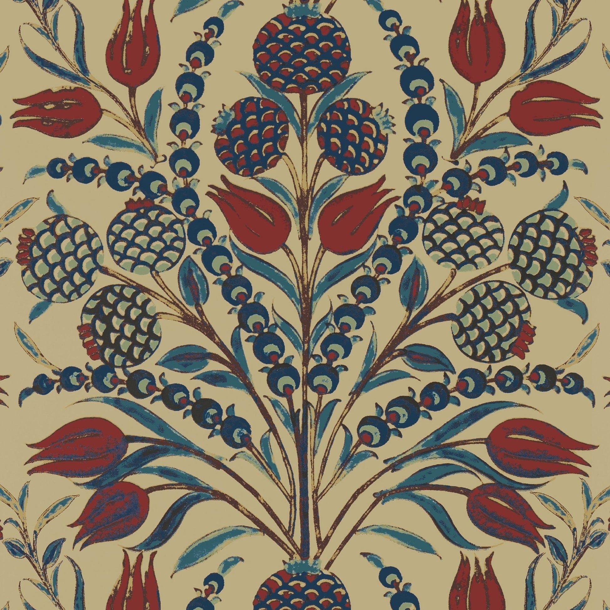 Corneila Wallpaper - Red & Teal - Thibaut - T72601 - Premier Wallcovering