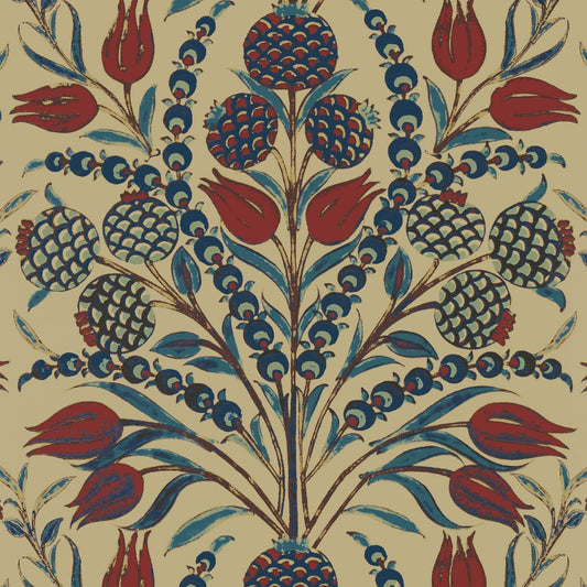Corneila Wallpaper - Red & Teal - Thibaut - T72601 - Premier Wallcovering