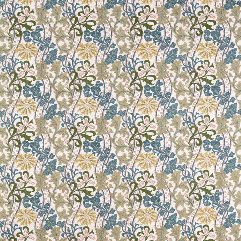 Cornflower Embroidery Fabric - Lemon/Nettle - Morris & Co - 237656 - Premier Wallcovering