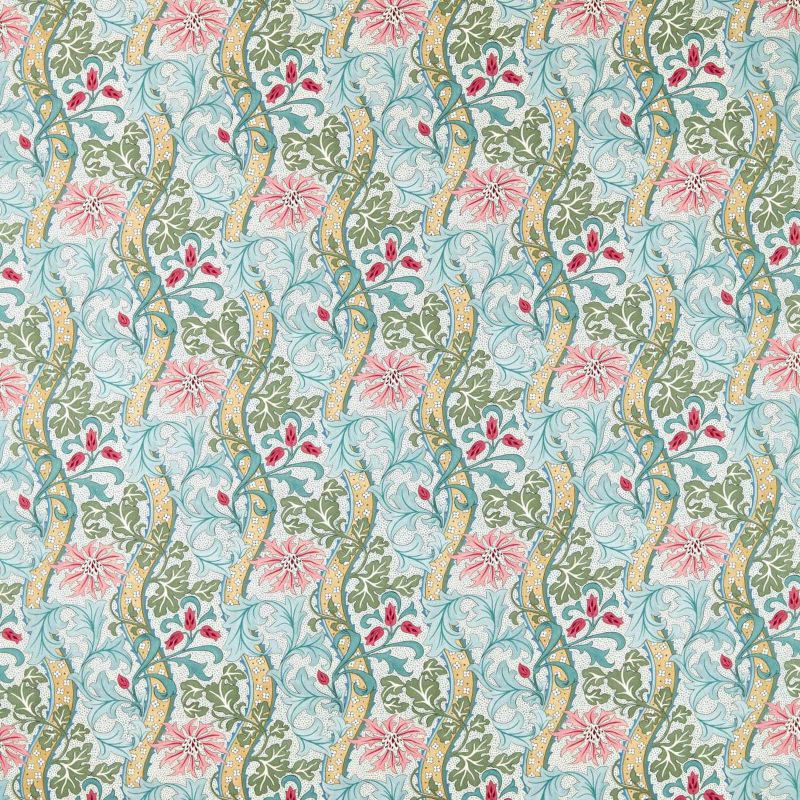 Cornflower Fabric - Rose/Woad - Morris & Co - 227355 - Premier Wallcovering
