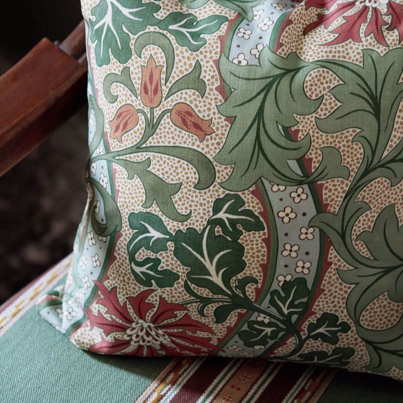 Cornflower Fabric - Russet/Forest - Morris & Co - 227356 - Premier Wallcovering