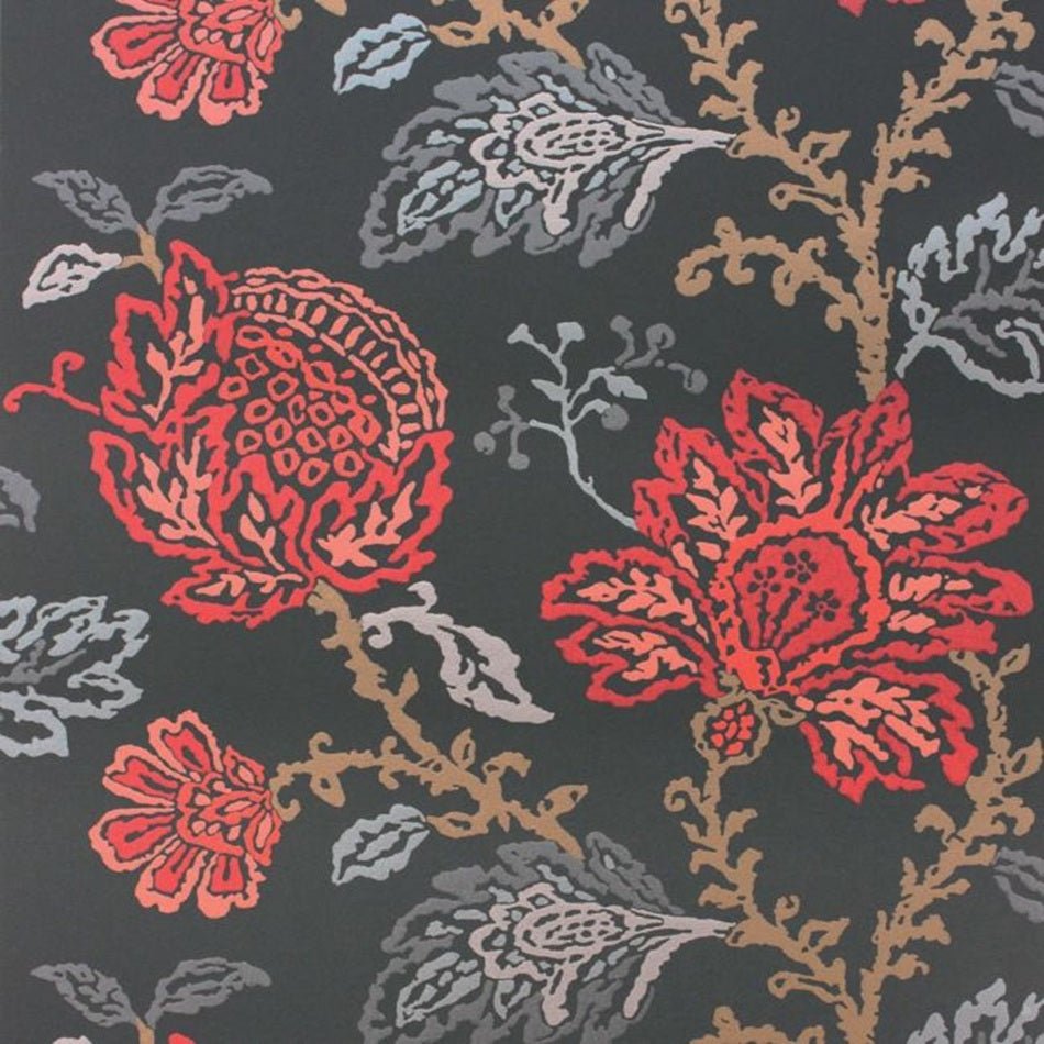 Coromandel Wallpaper - Blue/Red - Nina Campbell - NCW4270-01 - Premier Wallcovering