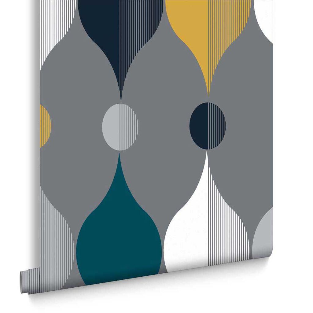 Coronation Craze Wallpaper - Slate - Graham & Brown - 118046 - Premier Wallcovering