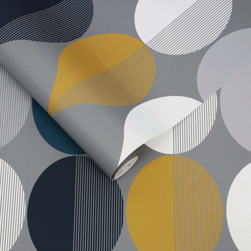 Coronation Craze Wallpaper - Slate - Graham & Brown - 118046 - Premier Wallcovering