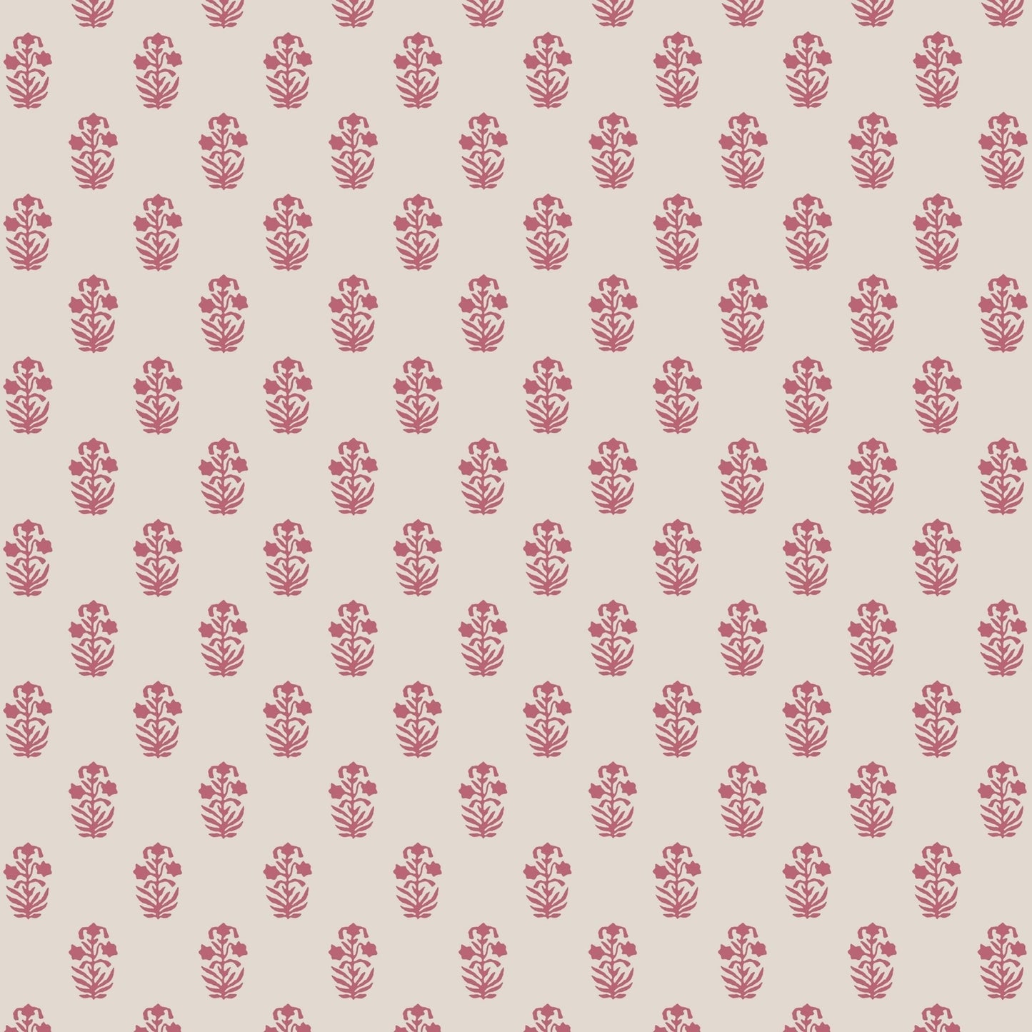 Corwin Wallpaper - Raspberry on Natural - Thibaut - T36406 - Premier Wallcovering