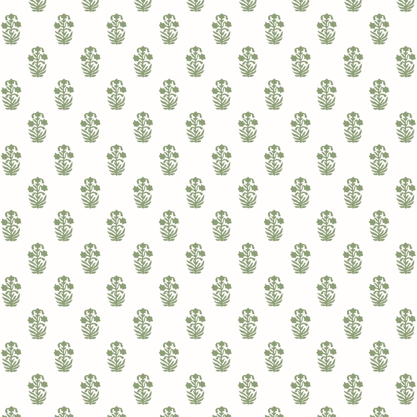 Corwin Wallpaper - Green on White - Thibaut - T36402 - Premier Wallcovering
