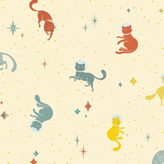 Cosmic Cats Wallpaper - Sunset Shades on Lemon Sorbet - Lust Home - LH900574 - Premier Wallcovering