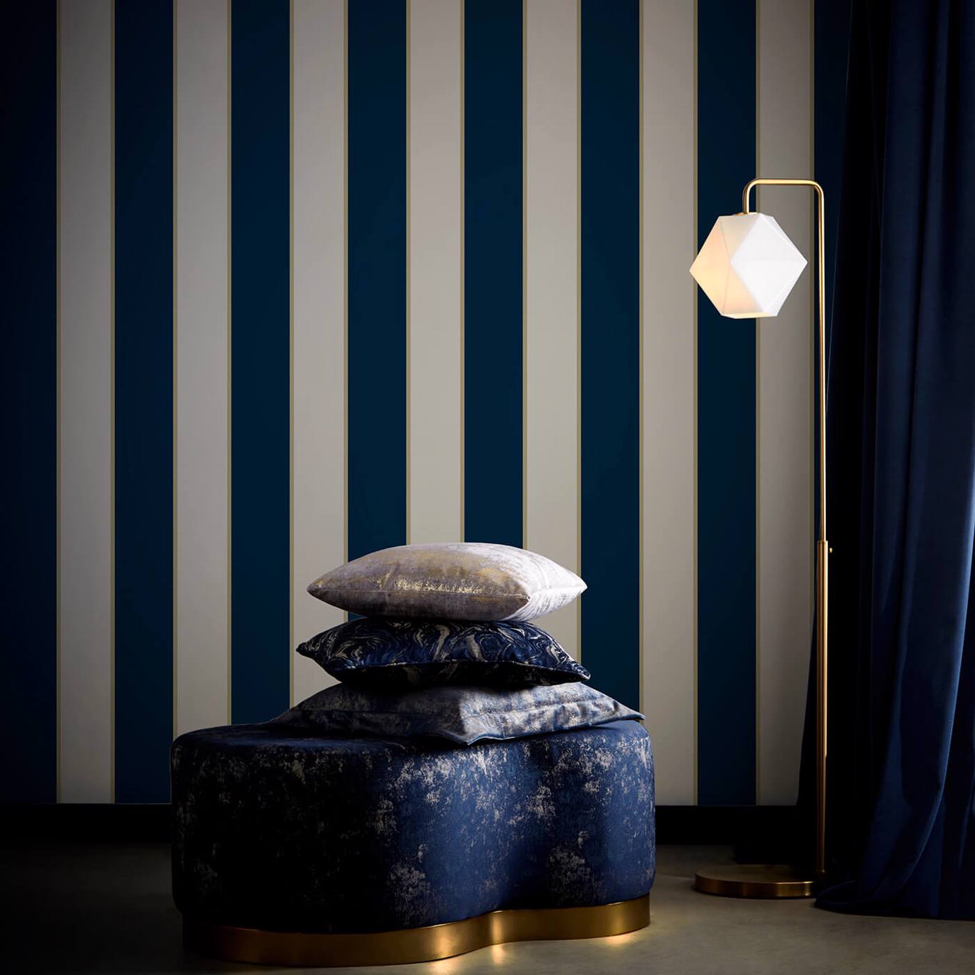 Cosmopolis Wallpaper - Ink - Clarke & Clarke - W0221/01 - Premier Wallcovering