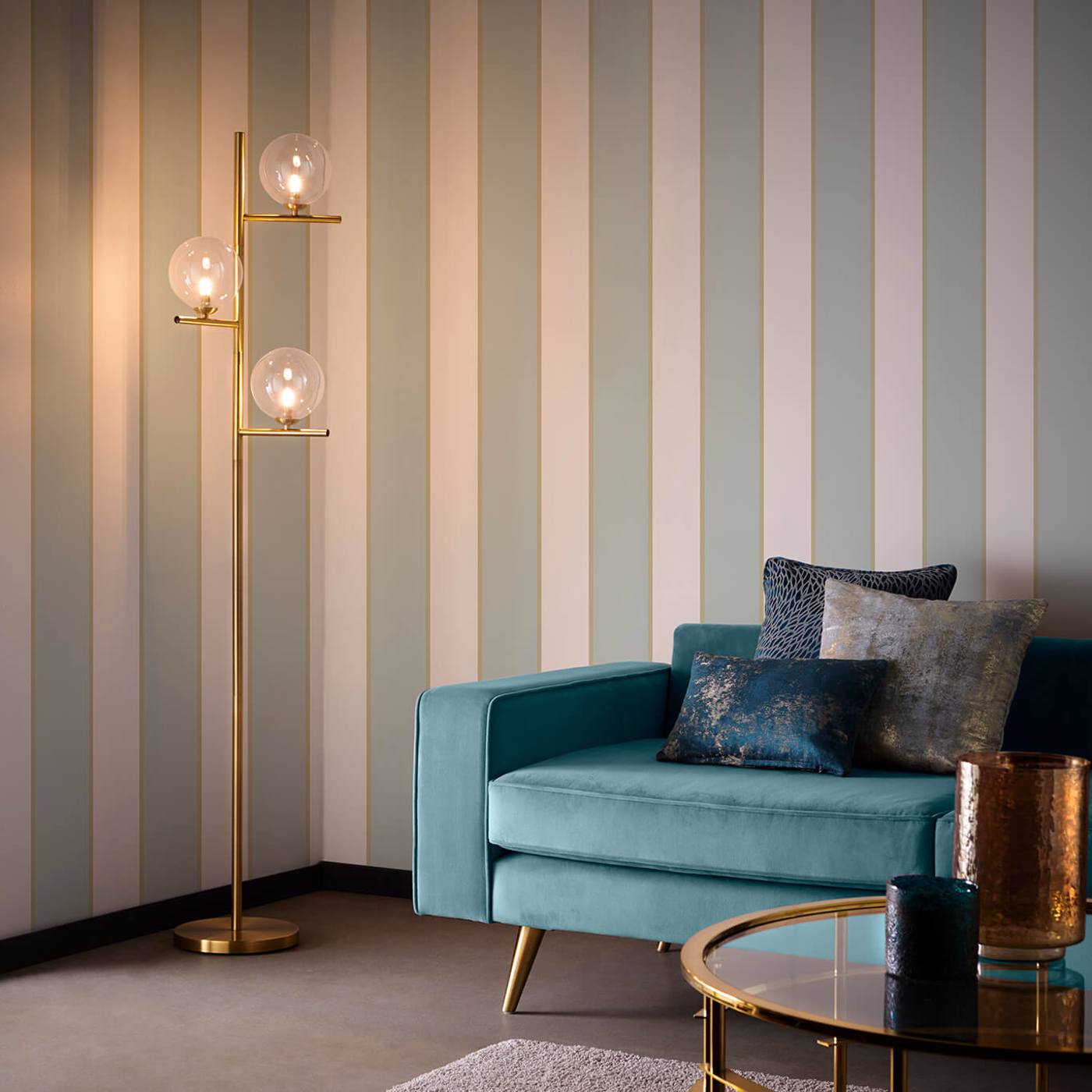 Cosmopolis Wallpaper - Mineral - Clarke & Clarke - W0221/03 - Premier Wallcovering