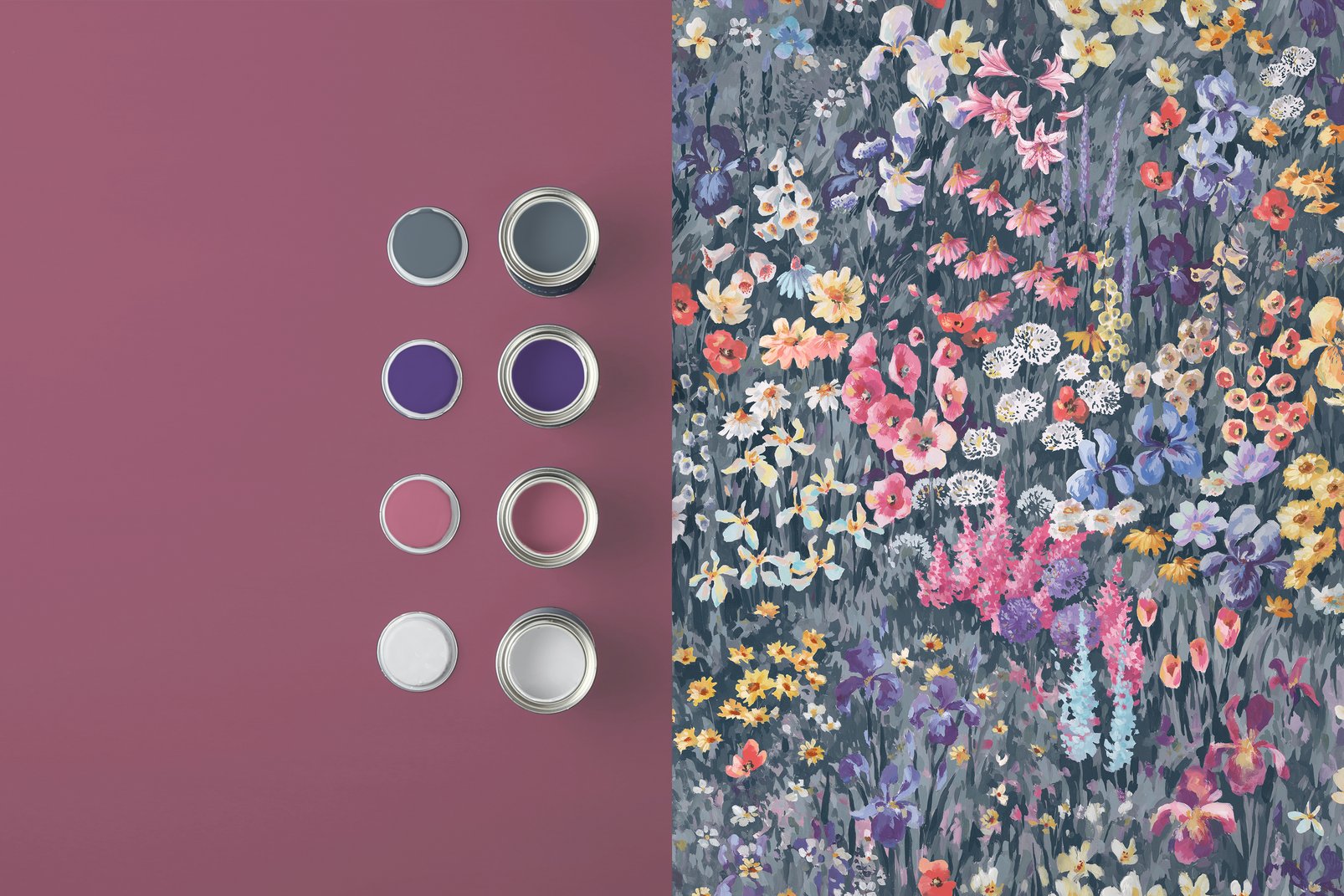 Cottage Garden Wallpaper - Midnight - Graham & Brown - 124110 - Premier Wallcovering