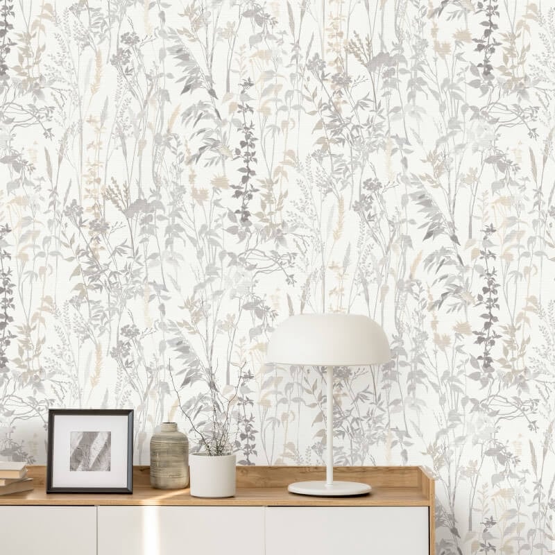 Cottage Leaf Meadow Wallpaper - Cream - Erismann - 10258 - 14 - Premier Wallcovering