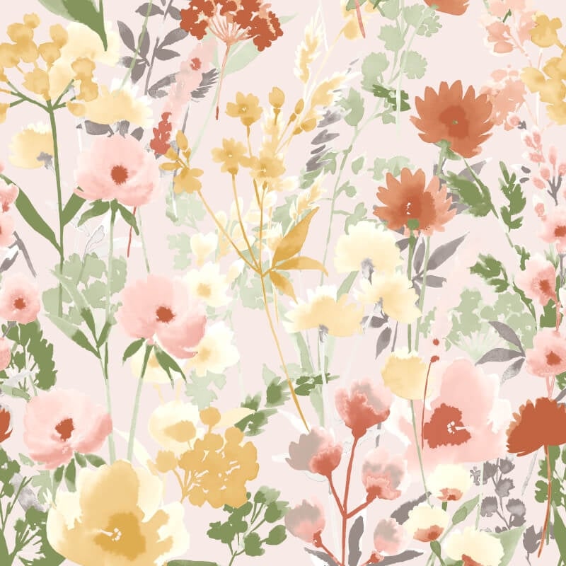 Countryside Floral Wallpaper - Pink - Catherine Lansfield - 206542 - Premier Wallcovering