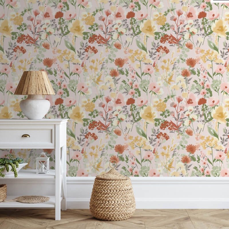 Countryside Floral Wallpaper - Pink - Catherine Lansfield - 206542 - Premier Wallcovering