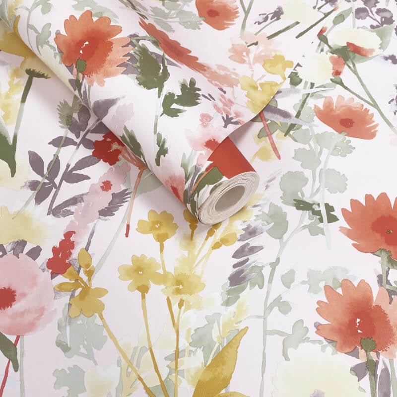 Countryside Floral Wallpaper - Pink - Catherine Lansfield - 206542 - Premier Wallcovering