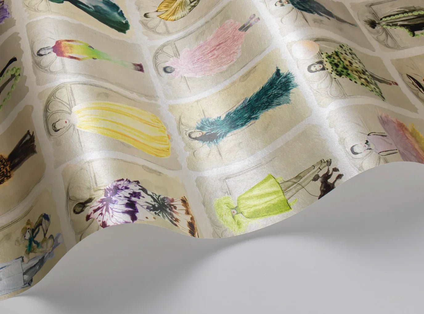 Couture Carousel with Windows Wallpaper - Pastel Pearl - 175/2009M - Cole & Son - Premier Wallcovering
