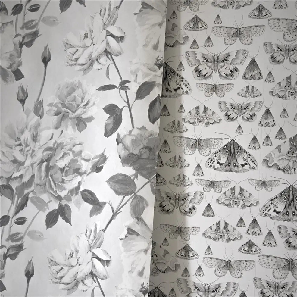 Couture Rose Wallpaper - Graphite - Designers Guild - PDG711/05 - Premier Wallcovering