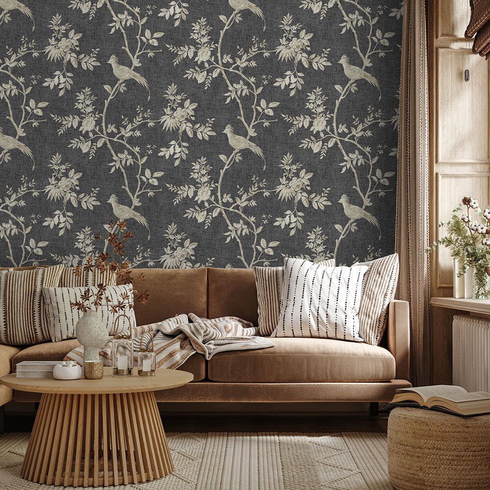 Covent Garden Wallpaper - Black & Gold - Timothy Wilman - TW2413 - Premier Wallcovering