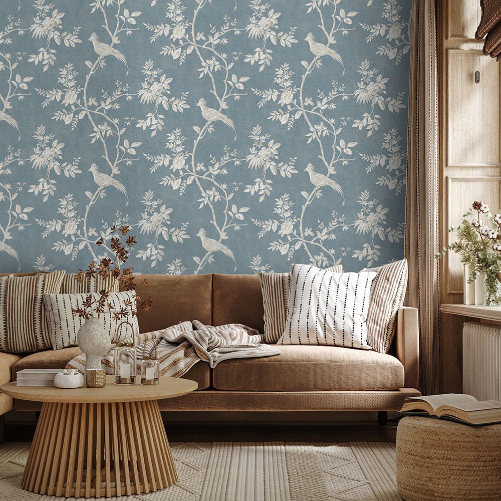 Covent Garden Wallpaper - Denim - Timothy Wilman - TW2414 - Premier Wallcovering