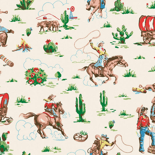 Cowgirls Wallpaper - Multi - 125533 - Cath Kidston - Premier Wallcovering