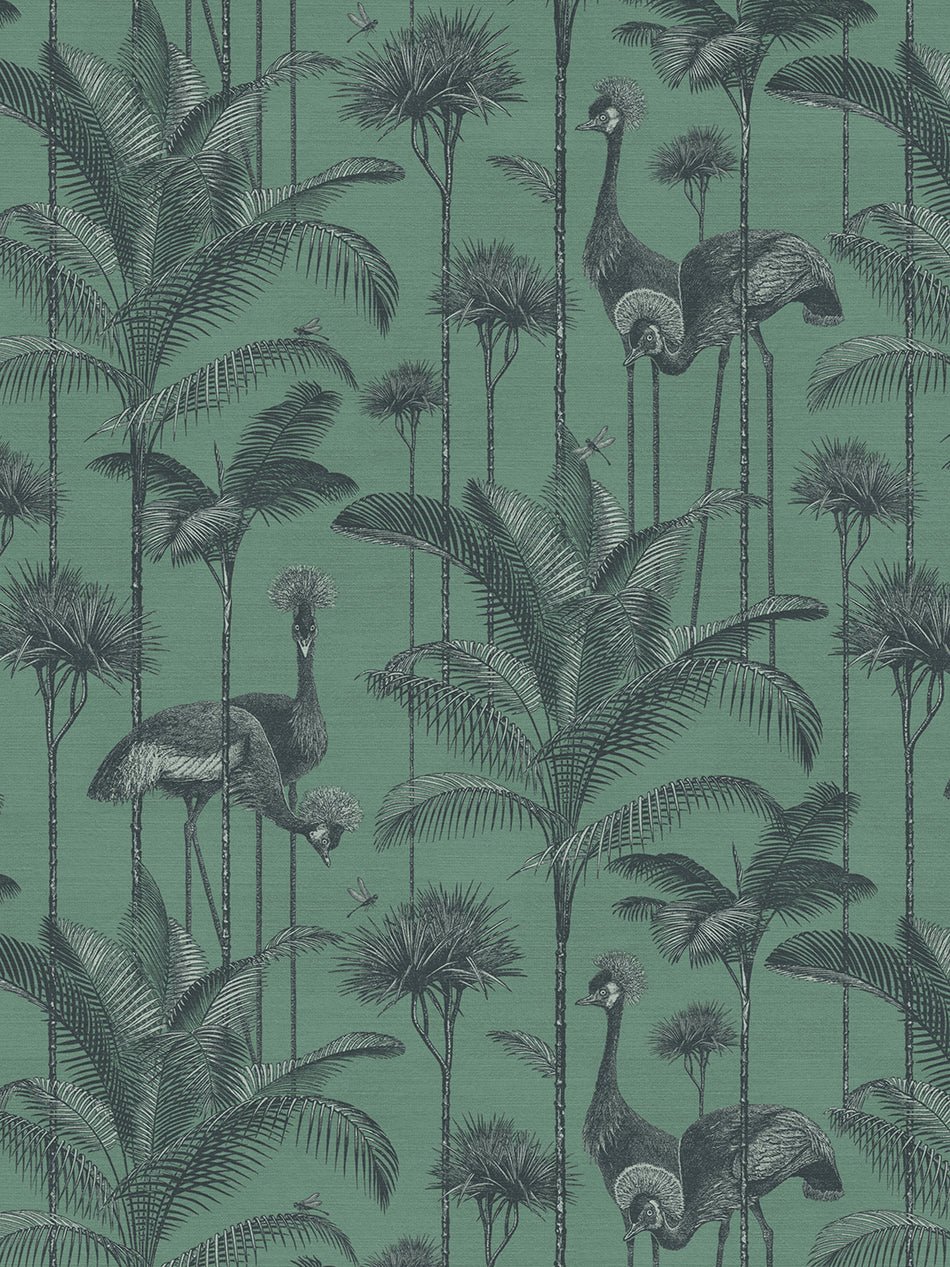 Crane Fonda Recycled Velvet Fabric - Jade Green - Divine Savages - DVS072-CF-JADE-VEL - Premier Wallcovering