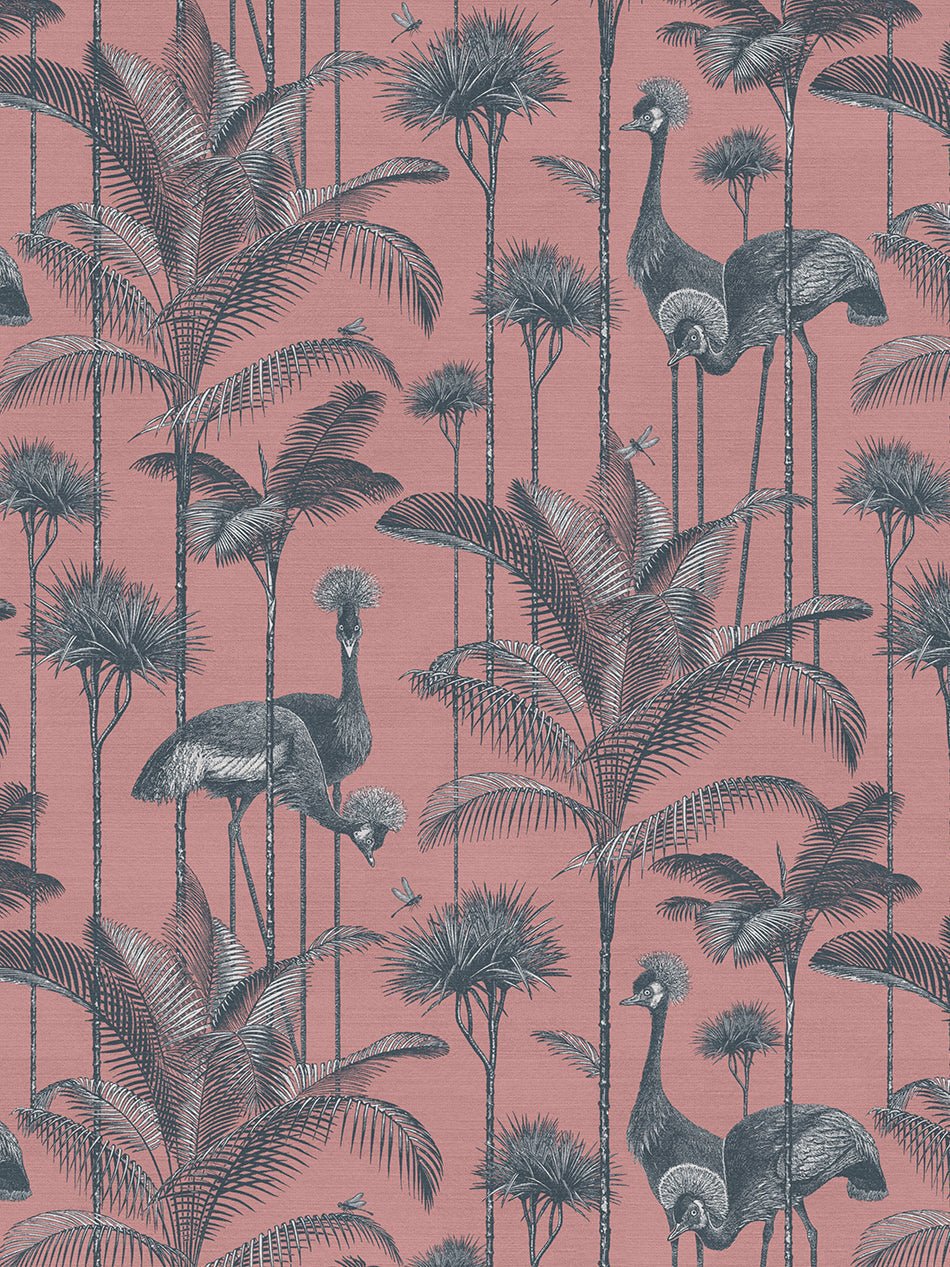 Crane Fonda Recycled Velvet Fabric - Coral - Divine Savages - DVS070-CF-CORAL-70-VEL - Premier Wallcovering