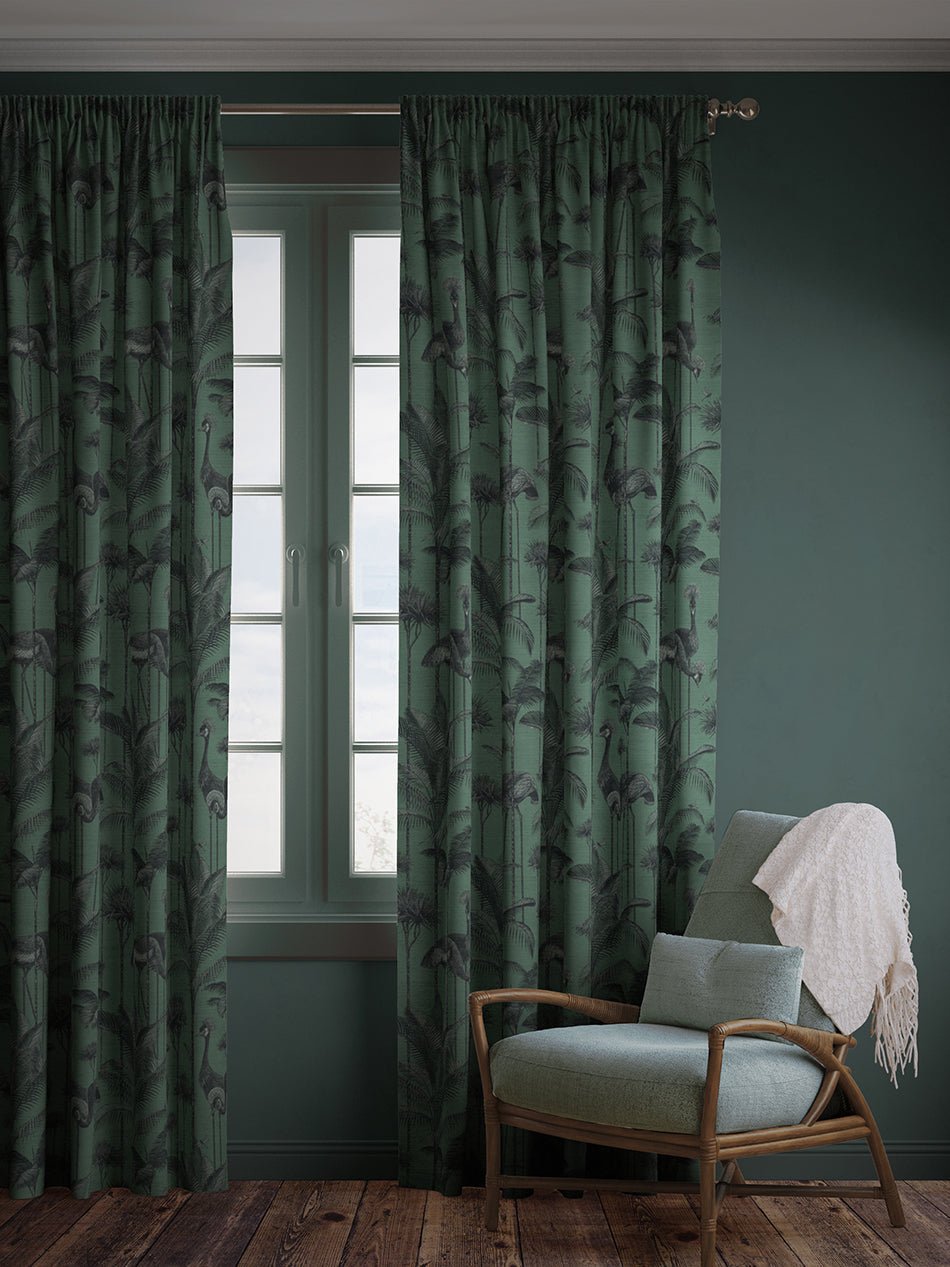 Crane Fonda Recycled Velvet Fabric - Jade Green - Divine Savages - DVS072-CF-JADE-VEL - Premier Wallcovering