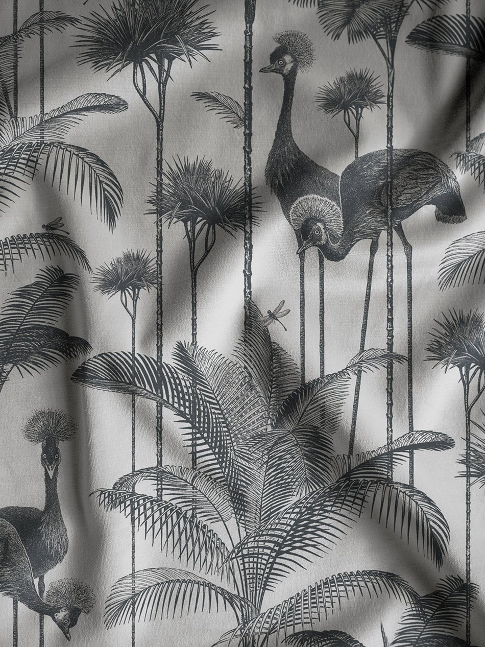 Crane Fonda Recycled Velvet Fabric - Charcoal - Divine Savages - DVS073-CF-CHAR-VEL - Premier Wallcovering