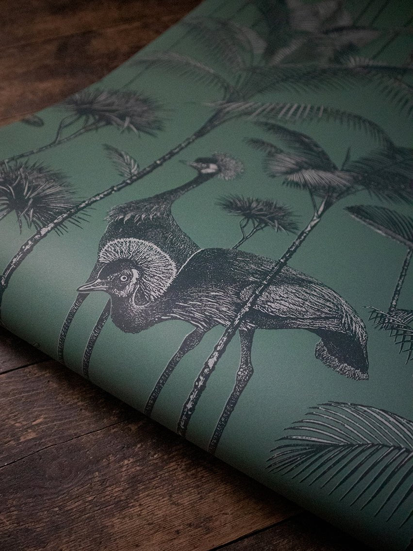 Crane Fonda Wallpaper - Jade Green - Divine Savages - DVS072-CF-JADE-WR - Premier Wallcovering