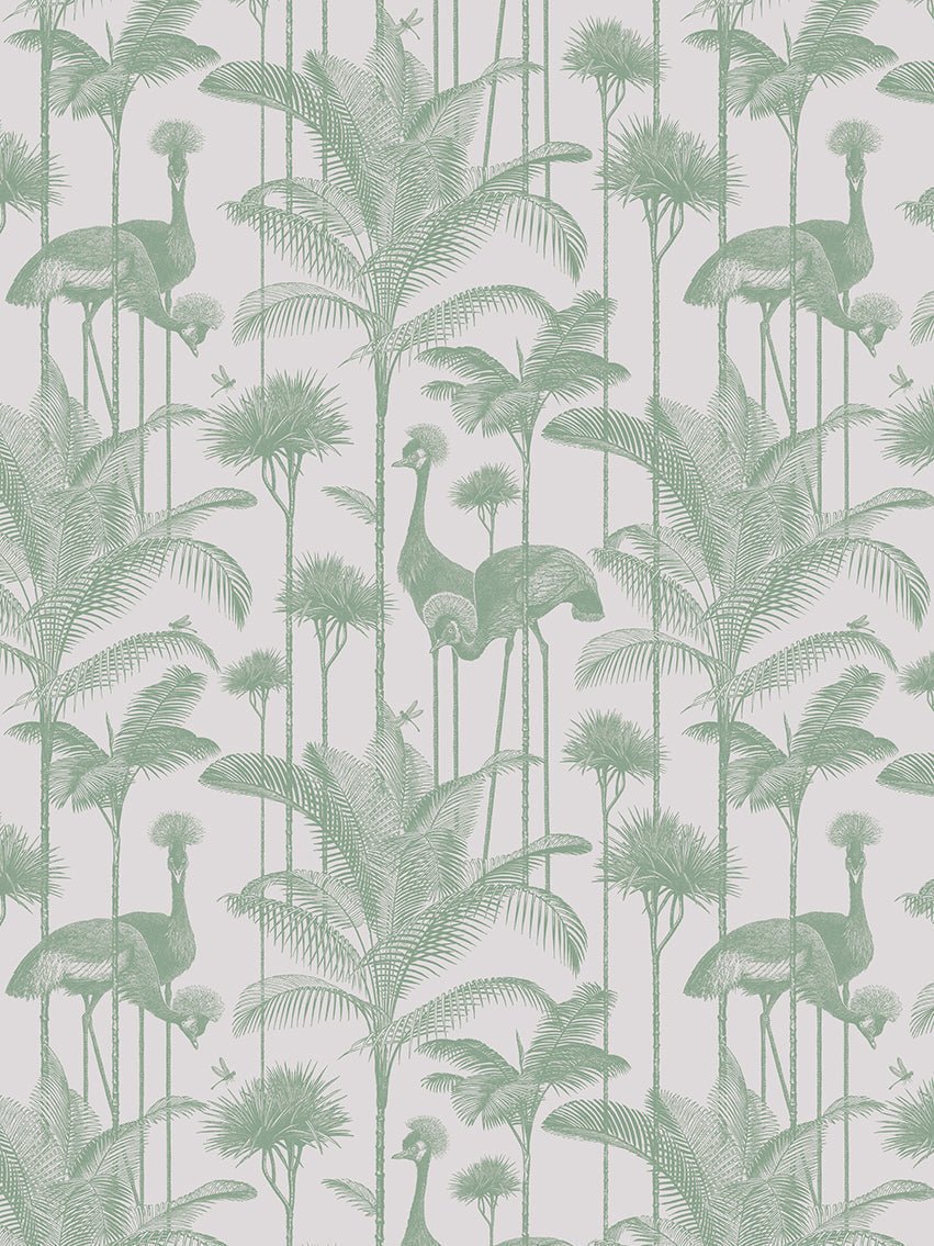 Crane Fonda Wallpaper - Palm Green - Divine Savages - DVS074-CF-PALM-GRE-WR - Premier Wallcovering