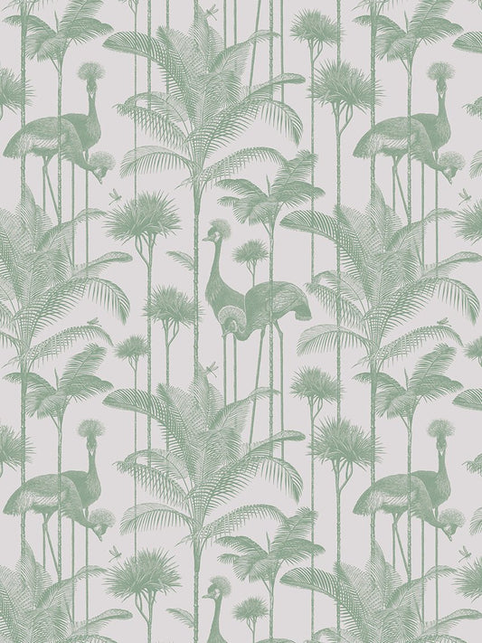 Crane Fonda Wallpaper - Palm Green - Divine Savages - DVS074-CF-PALM-GRE-WR - Premier Wallcovering