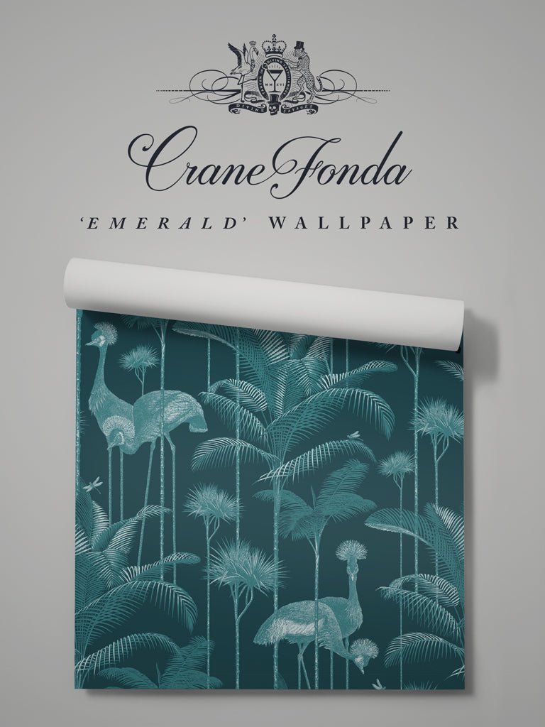 Crane Fonda Wallpaper - Emerald - Divine Savages - DVS012-CF-EMER-WR - Premier Wallcovering
