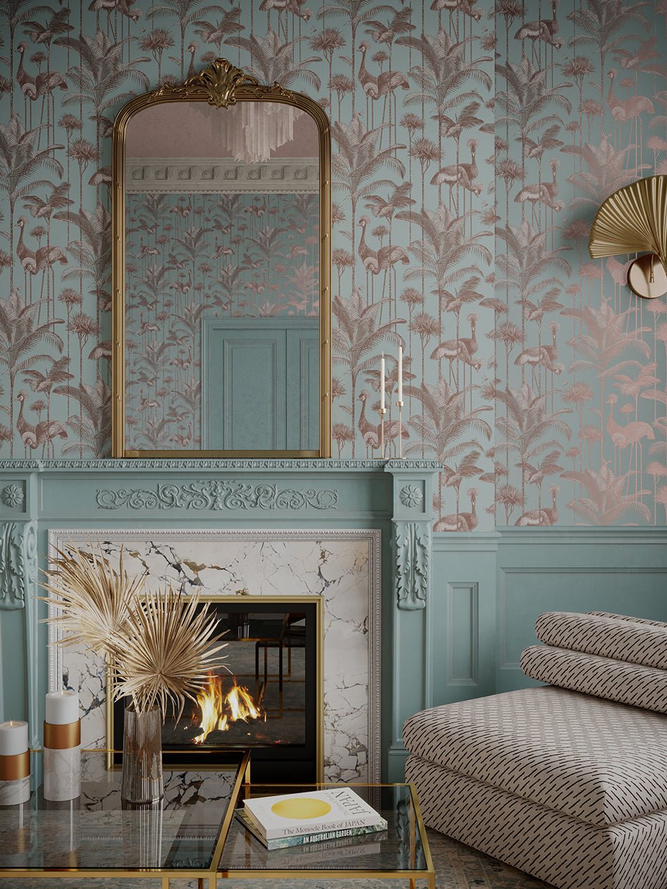Crane Fonda Wallpaper - Aquamarina Del Rey - Divine Savages - DVS111-CF-AQUA-WR - Premier Wallcovering